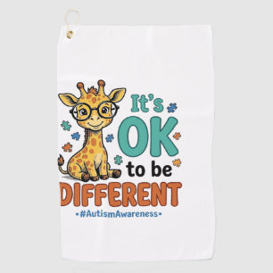 自閉症啓発 変わったキリン ヴィンテージTシャツ_1 ゴルフタオル
