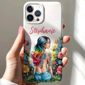 自閉症啓発 女性 野の花 パズル カスタム Case-Mate iPhoneケース