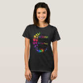 自閉症啓発 強い母 アフロ ママ Tシャツ (正面フル)