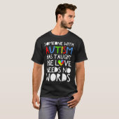 自閉症啓発 愛をこめて ハート型ジグソーパズル Tシャツ (正面フル)