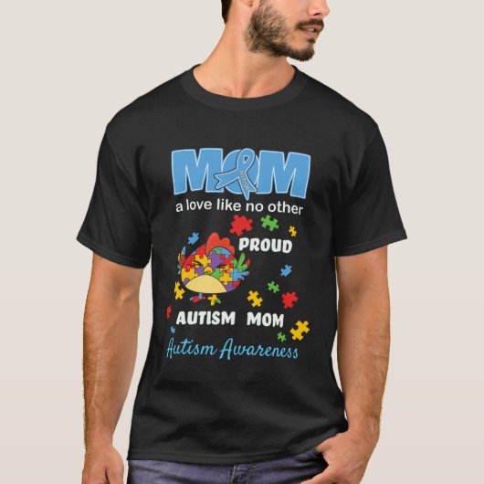 自閉症啓発 母の愛 自閉症のママを誇りに思う Tシャツ (正面)