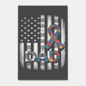 自閉症啓発 父の日 アメリカ国旗 パパ ポストイット (正面)