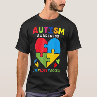 自閉症啓発 父 母 自閉症 ハート H Tシャツ