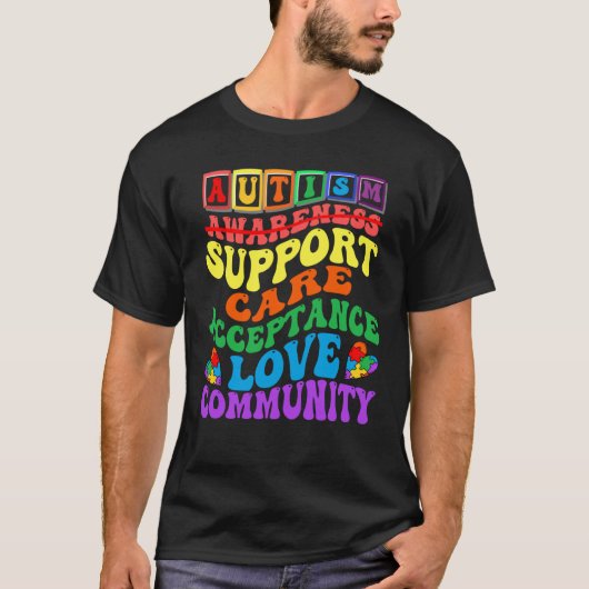 自閉症啓発 男女児童支援 Tシャツ (正面)