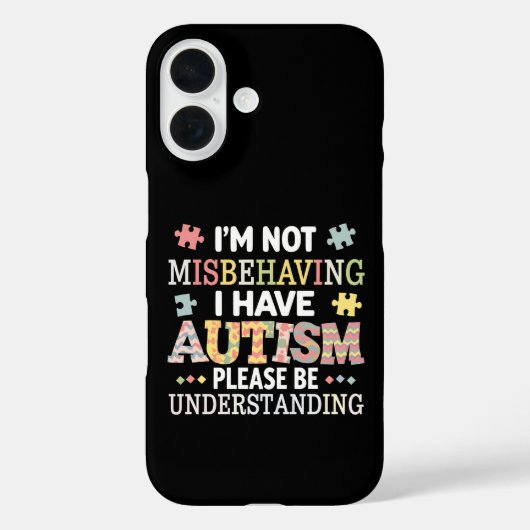 自閉症啓発 私は不適切な行動をしているわけではありません Case-Mate iPhoneケース (裏面)
