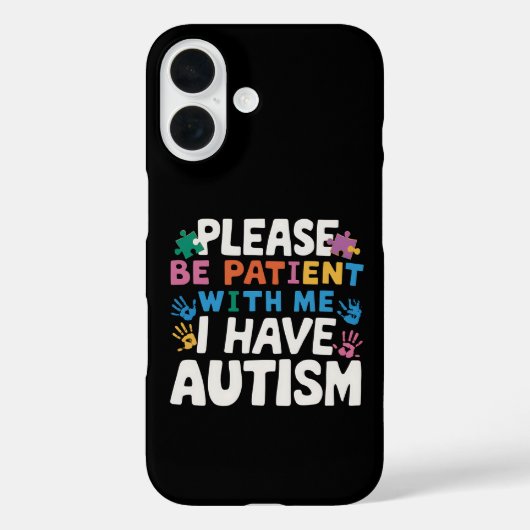 自閉症啓発 私は自閉症です ご辛抱ください Case-Mate iPhoneケース (裏面)