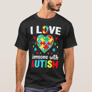 自閉症啓発 自閉症の人を愛しています 自閉症者 Tシャツ