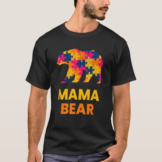 自閉症啓発 自閉症の人を愛してる 熊 3 Tシャツ (正面)