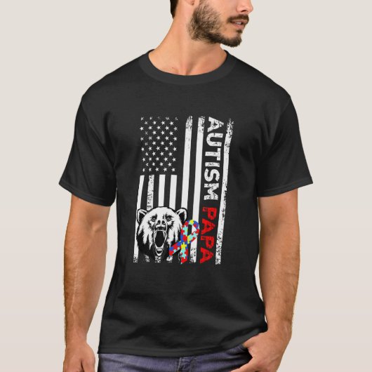自閉症啓発 自閉症の人を愛する パパ 2 Tシャツ (正面)
