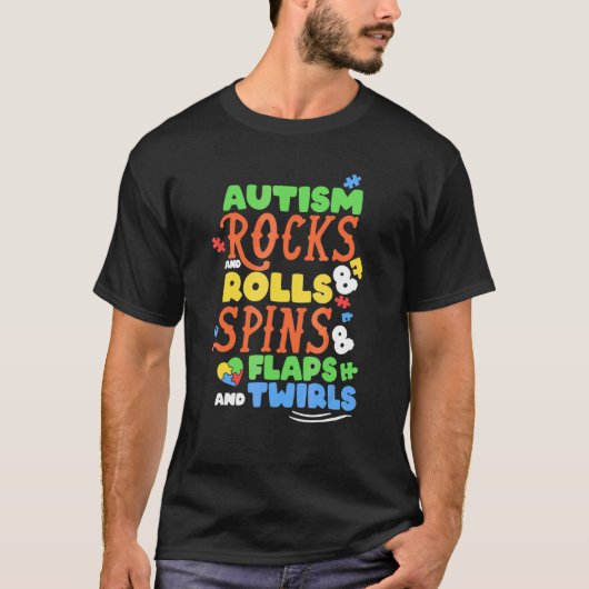 自閉症啓発 自閉症の子供をサポート ママとパパのための2 Tシャツ (正面)