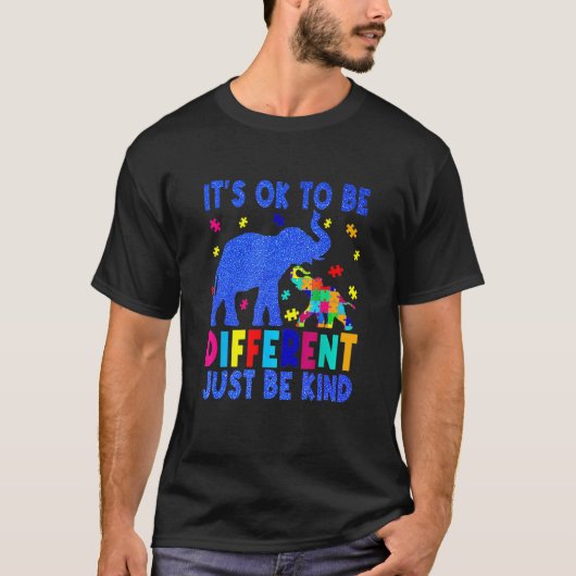 自閉症啓発 違うことはOK ありのまま Tシャツ (正面)