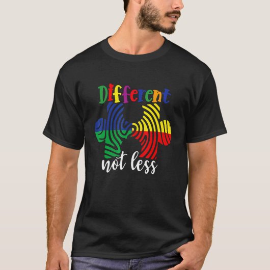 自閉症啓発 違ってるだけで劣ってなんかない Tシャツ (正面)