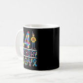 自閉症啓発 24歳の誕生日 男の子 パズルのピース 24 コーヒーマグカップ (正面左)