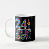 自閉症啓発 24歳の誕生日 男の子 パズルのピース 24 コーヒーマグカップ (左)