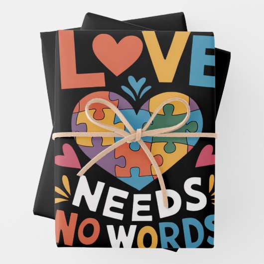 自閉症啓発 Love Needs No Words ラッピングペーパーシート (インサイチュ)