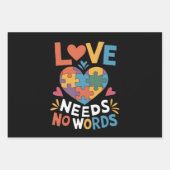 自閉症啓発 Love Needs No Words ラッピングペーパーシート (正面)
