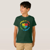 自閉症啓発 Teach Love Hope Inspire Tシャツ (正面フル)