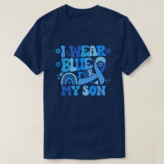 自閉症啓発Tシャツ ブルー | サポート Tシャツ (デザイン正面)
