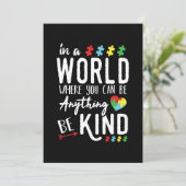 自閉症啓発Tシャツ - 自閉症に優しく セーブザデート (スタンド正面)