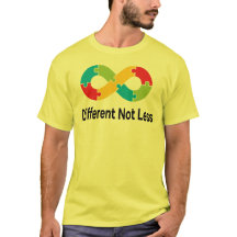 自閉症啓発Tシャツ: 違うだけで劣っているわけじゃない