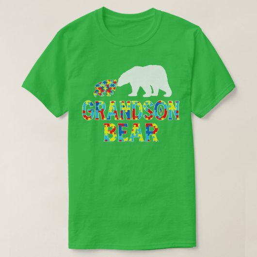 自閉症啓蒙孫ベアーサポート自閉症Pr Tシャツ (デザイン正面)