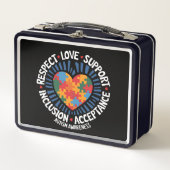 自閉症啓蒙自閉症尊重ラブサポート メタルランチボックス (正面)