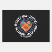 自閉症啓蒙自閉症尊重ラブサポート ラッピングペーパーシート (正面)