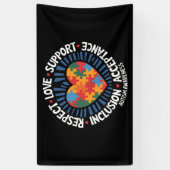 自閉症啓蒙自閉症尊重ラブサポート 横断幕 (縦)