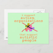自閉症団体や組織はがきをサポート ポストカード (正面/裏面)