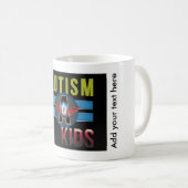 自閉症子供の白325 mlクラシックで白いMug* コーヒーマグカップ (正面右)