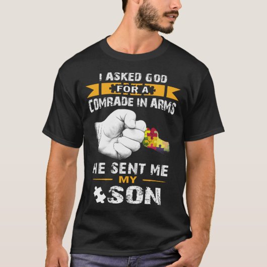 自閉症孫自閉症啓発男性女性グランパ Tシャツ (正面)