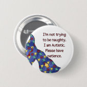 自閉症対応ボタンを押して下さい 缶バッジ (正面&裏面)