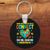 自閉症患者を結び付ける方法は言葉だけではない キーホルダー (正面)