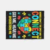 自閉症患者を結び付ける方法は言葉だけではない フリースブランケット (正面(横))