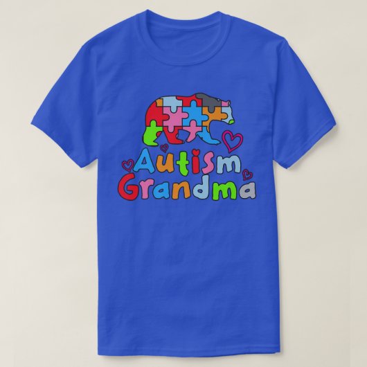 自閉症意識おばあちゃんベア・プレミアム Tシャツ (デザイン正面)