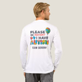 自閉症意識お願い忍耐強いカスタムチーム トライブレンドTシャツ (背面全体)