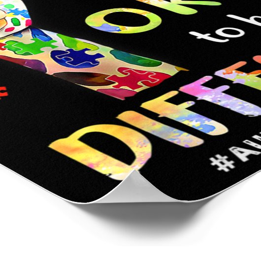 自閉症意識かわいいキリン動物そのOk ポスター (角)