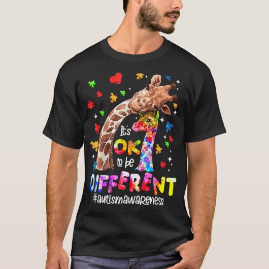 自閉症意識かわいい違うギャラになってもいい Tシャツ (正面)