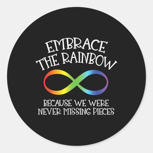 自閉症意識がレインボーインフィニティを受け入れるアンチ ラウンドシール (正面)