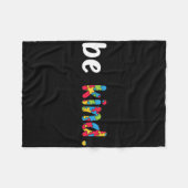 自閉症意識が優しいカラフルパズル フリースブランケット (正面(横))