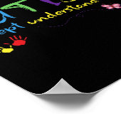 自閉症意識が愛を受け入れ女性理解 ポスター (角)