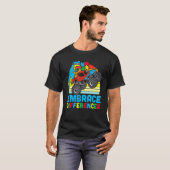 自閉症意識が違いを受け入れるトレックスモンスター Tシャツ (正面フル)