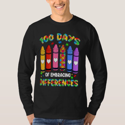 自閉症意識が違いを受け入れるSの100日 Tシャツ (正面)