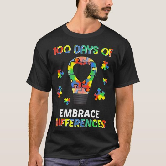 自閉症意識が違いを受け入れるSの100日 Tシャツ (正面)