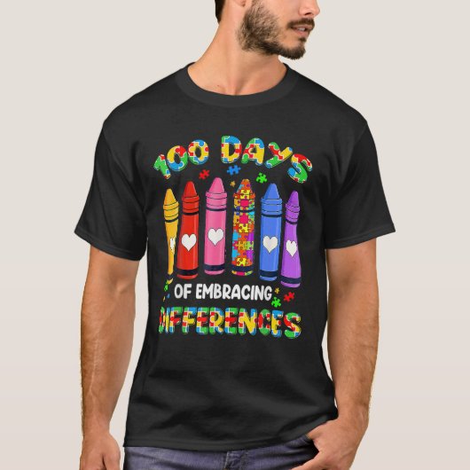 自閉症意識が違いを受け入れるSの100日 Tシャツ (正面)