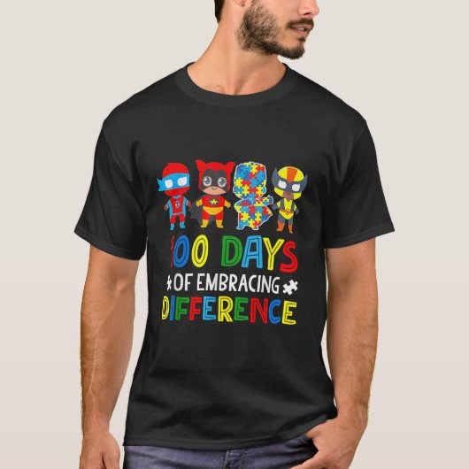 自閉症意識が違いを受け入れるSの100日 Tシャツ (正面)