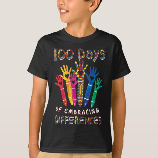 自閉症意識が違いを受け入れるSの100日 Tシャツ (正面)