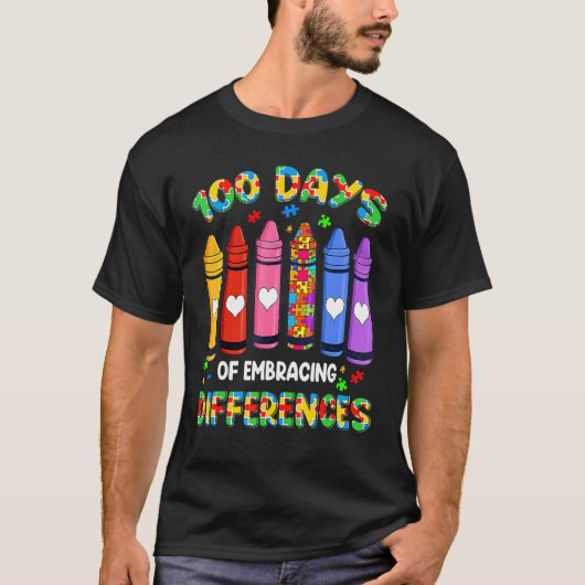 自閉症意識が違いを受け入れるSの100日 Tシャツ (正面)