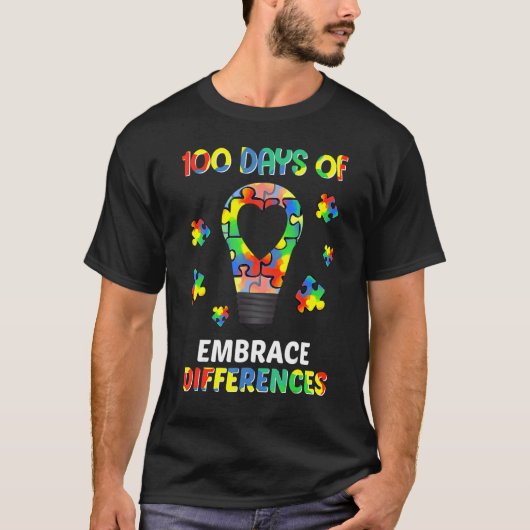 自閉症意識が違いを受け入れるSの100日 Tシャツ (正面)