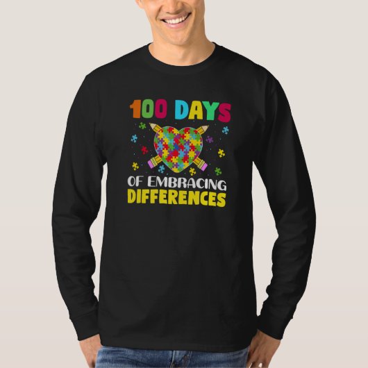 自閉症意識が違いを受け入れるSの100日 Tシャツ (正面)